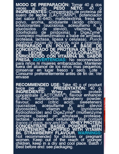 Protein Shake whey 40 Gr. Fresa