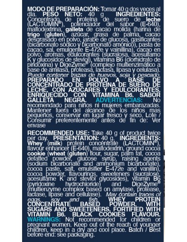 Protein Shake whey 40 Gr. Black cookies