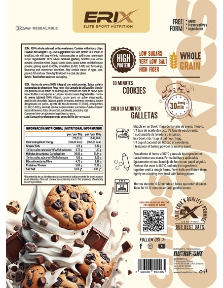 HARINA DE AVENA 1 KG COOKIES CHOCO DIPS