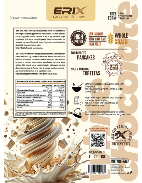 HARINA DE AVENA 1 KG CHOCO BLANCO