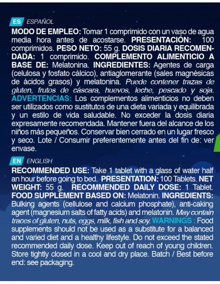 Melatonina 1 MG (100 Tabletas)