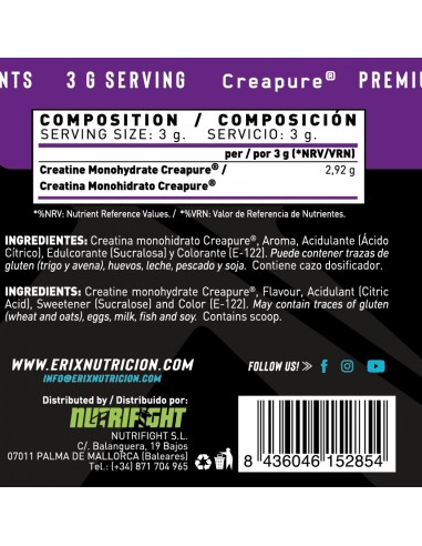 Creatina CREAPURE 300 gr (Sabor Piruleta)