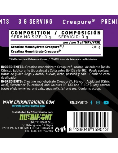 Creatina CREAPURE 300 gr (Polvo) Green Gummies