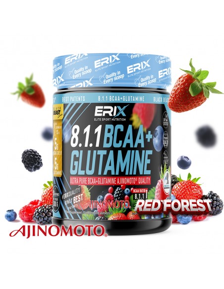 Glutamina + BCAA AJINOMOTO 300 gr (Sabor Frutas del Bosque)
