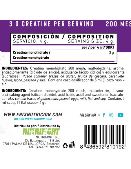 Creatina Energy Drink 300 gr.