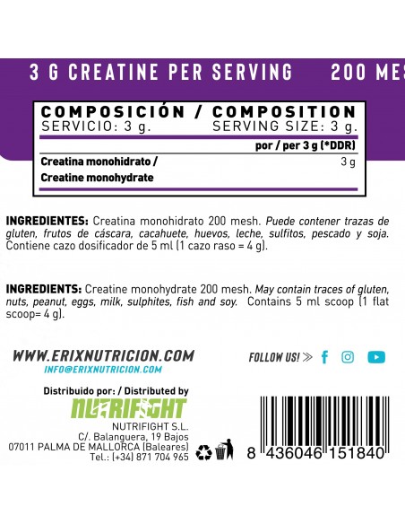 Creatina neutra 300 gr.