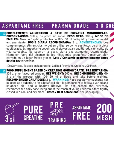 Creatina neutra 300 gr.