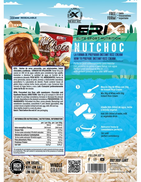 Crema de Arroz 1Kg (Sabor NutChoco)