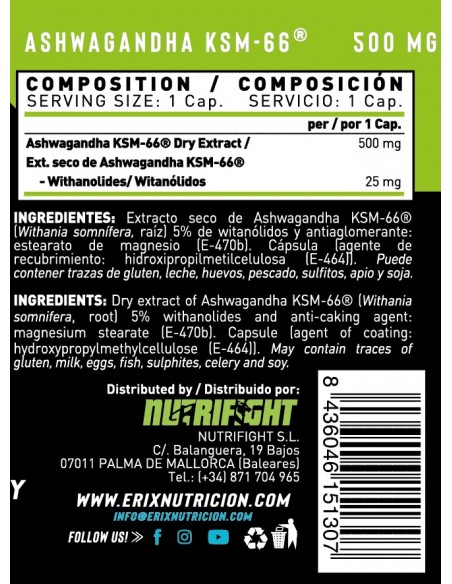 Ashwagandha KSM66 (90 Cápsulas)