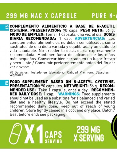 NAC N-Acetil Cisteína (90 Cápsulas)