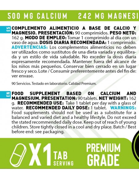 Calcio + Magnesio (90 Cápsulas)