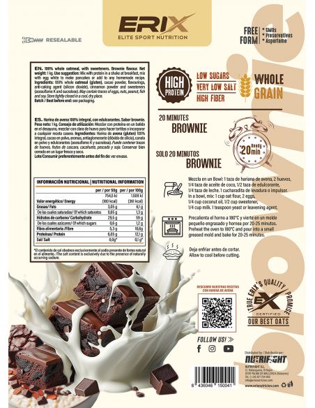 HARINA DE AVENA 1 KG BROWNIE