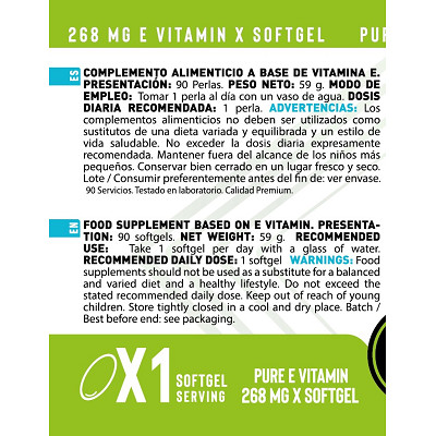 VITAMINA E 268 MG (90 Cápsulas)