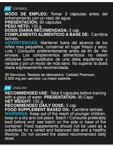 CARNITINE Carnipure® (90 Cápsulas)