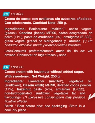CREMA PROTEICA NUTCHOCO 250 GR