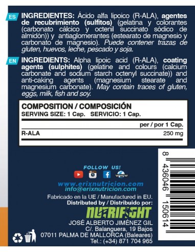 R-ALA 250 MG (60 Cápsulas)