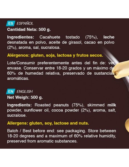 Crema de Cacahuete Chocolate - Erix Nutrición