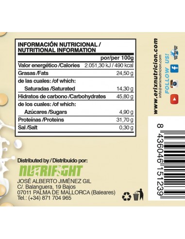 BOMBS protein Chocolate Blanco - Erix Nutrición