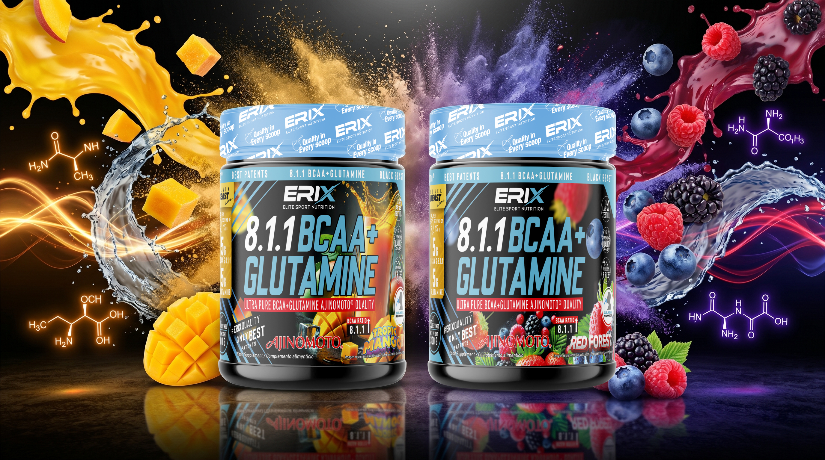 Banner Glutamina + BCAA Ajinomoto Mango