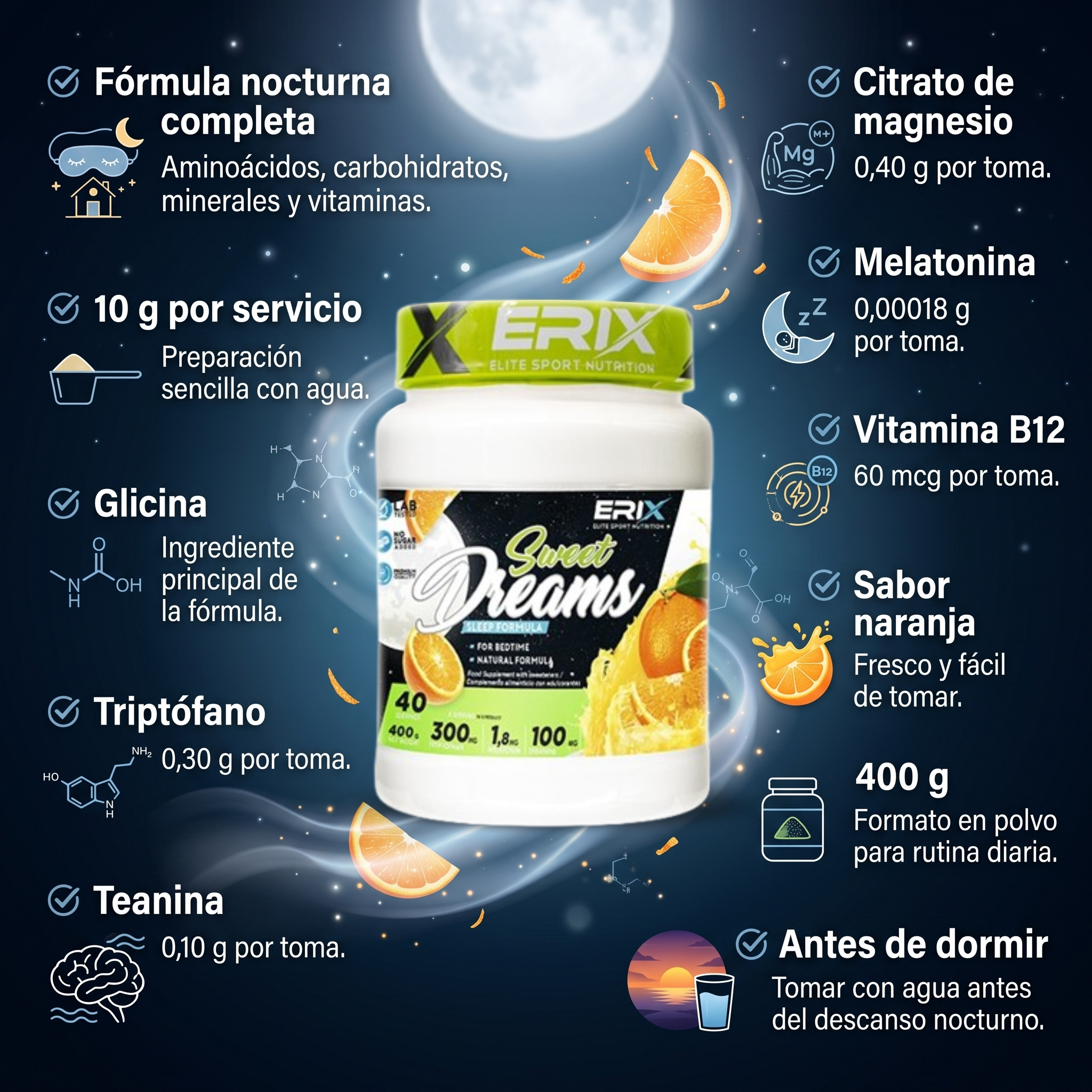 Beneficios Sweet Dreams 400 g Naranja