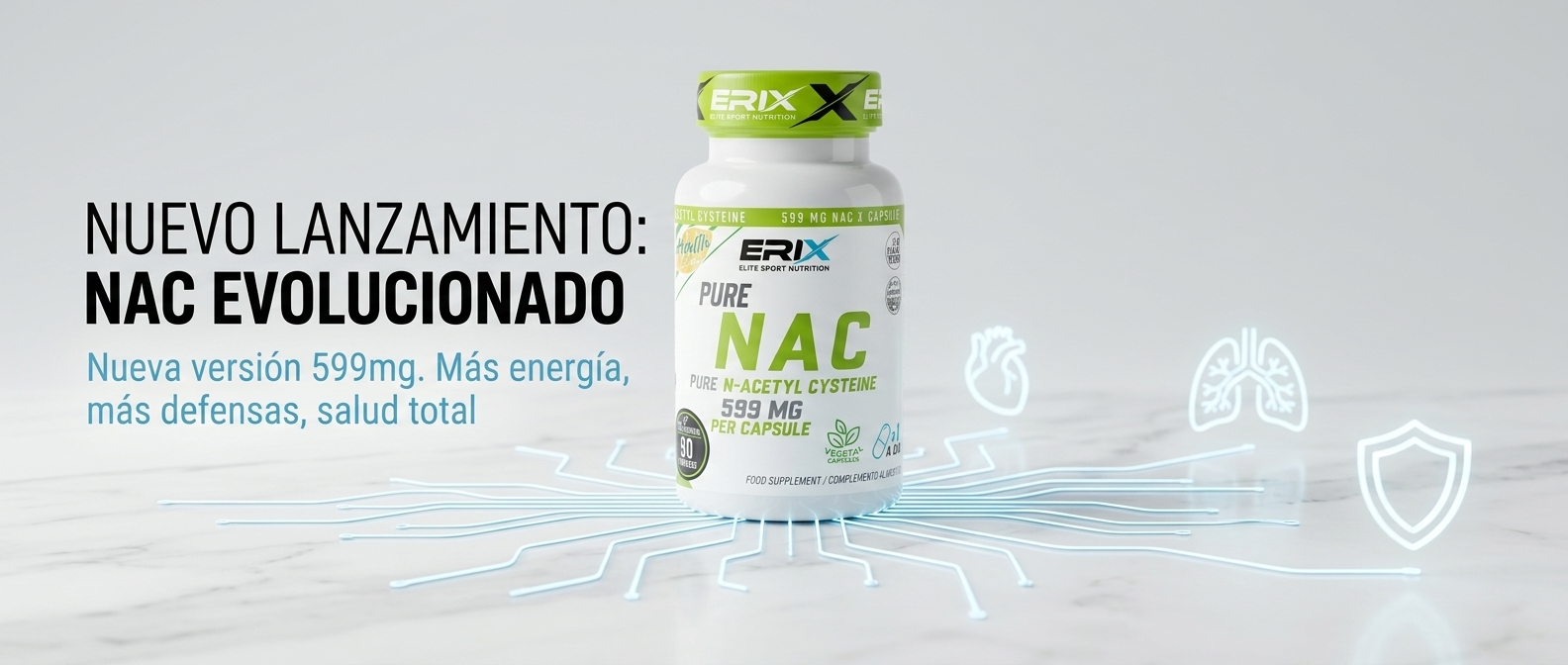 NAC N-Acetil Cisteína Antioxidante 90 Cápsulas