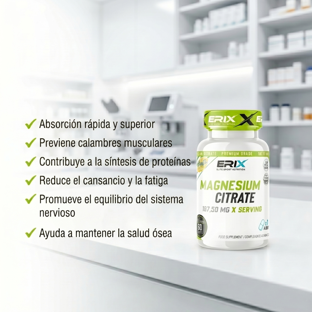 Beneficios Citrato Magnesio Erix Nutrición