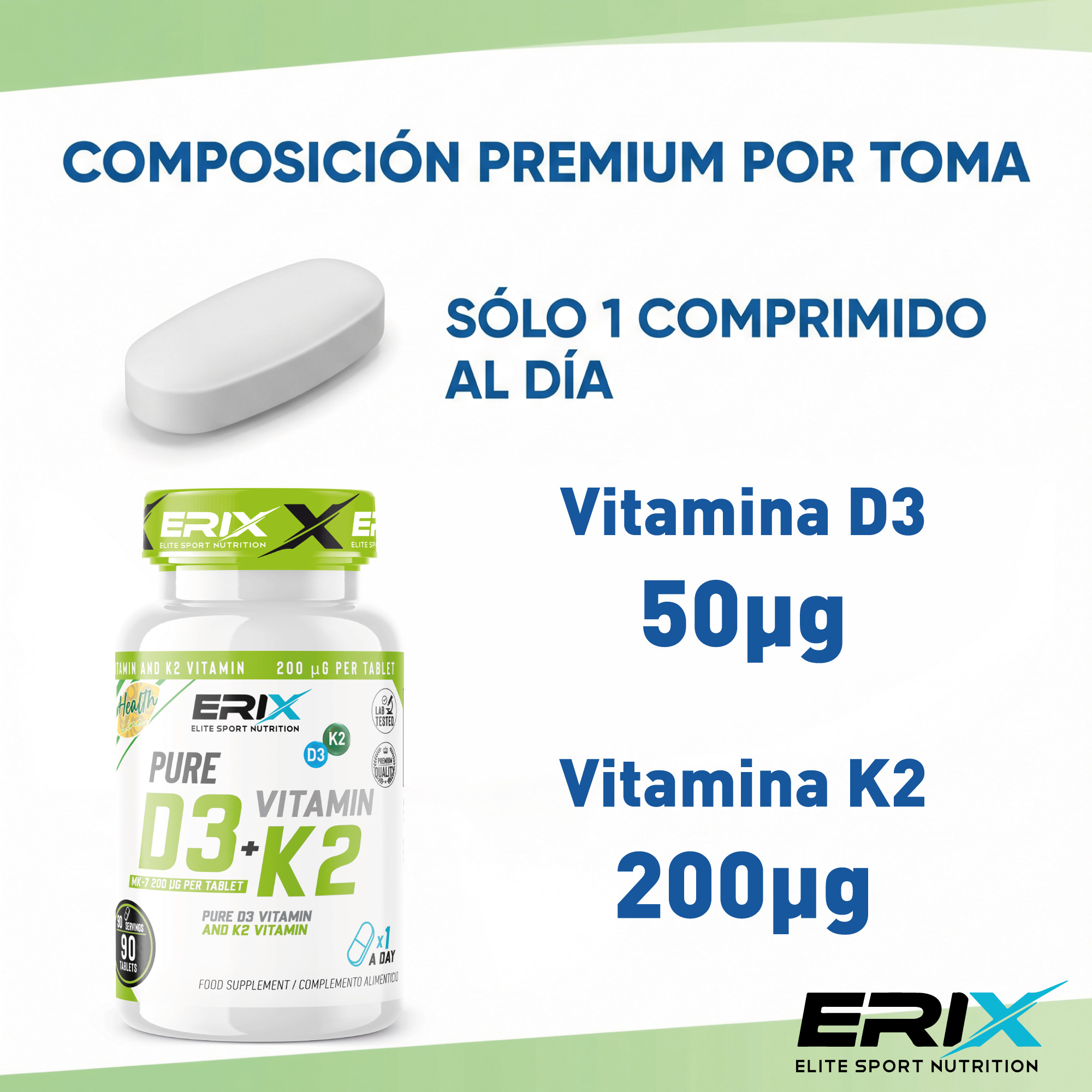 Composicion Vitamina D3 K2
